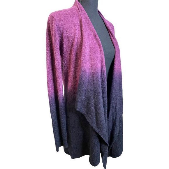 Barefoot Dreams cozy chic lite purple‎ ombré cardigan sweater S/M - Picture 4 of 11